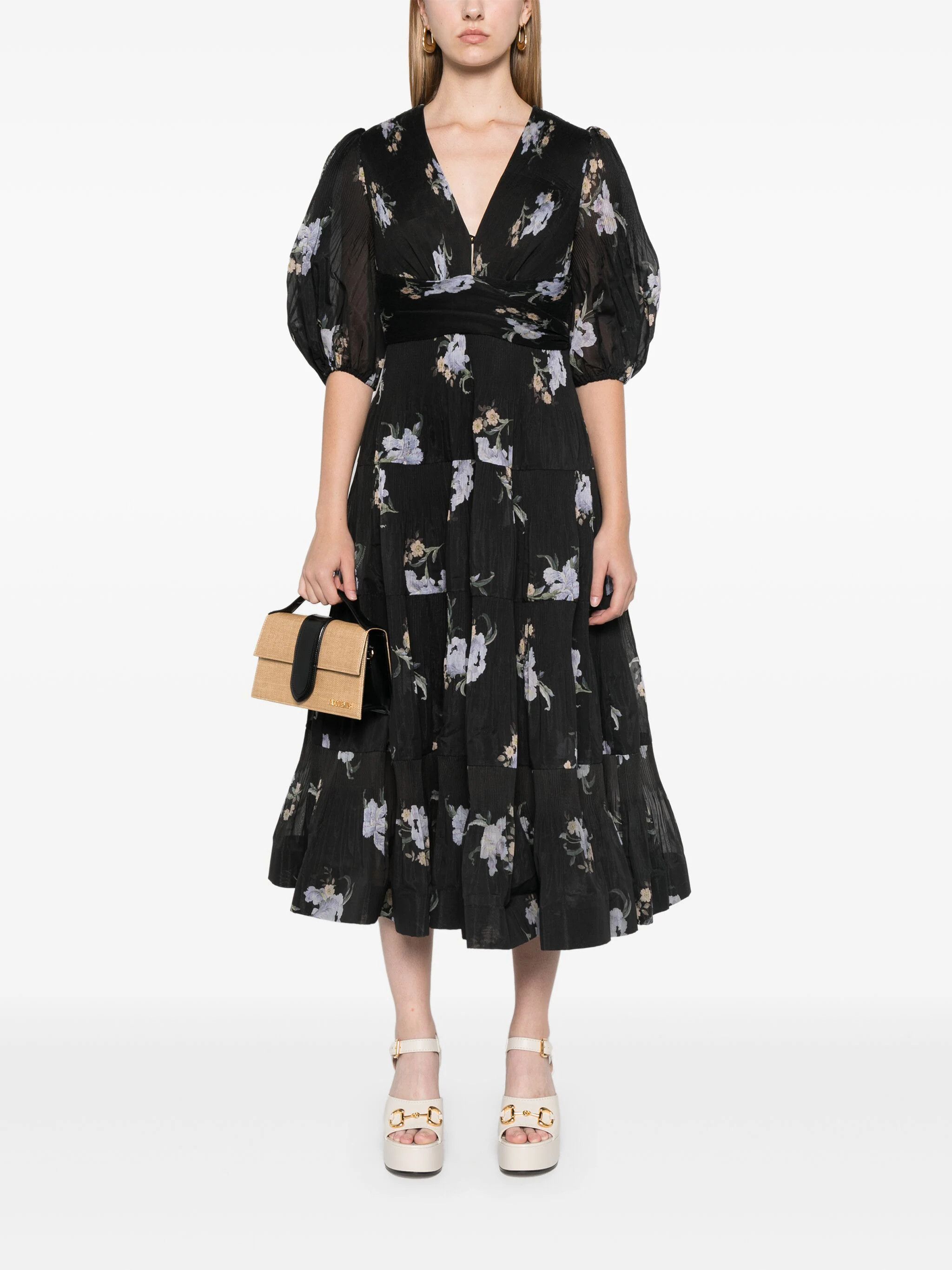 Zimmermann o1s22i1n1024 Pleated Organza Mini Dress in Black Size S / US 4 / IT 40 - 2 Thumbnail