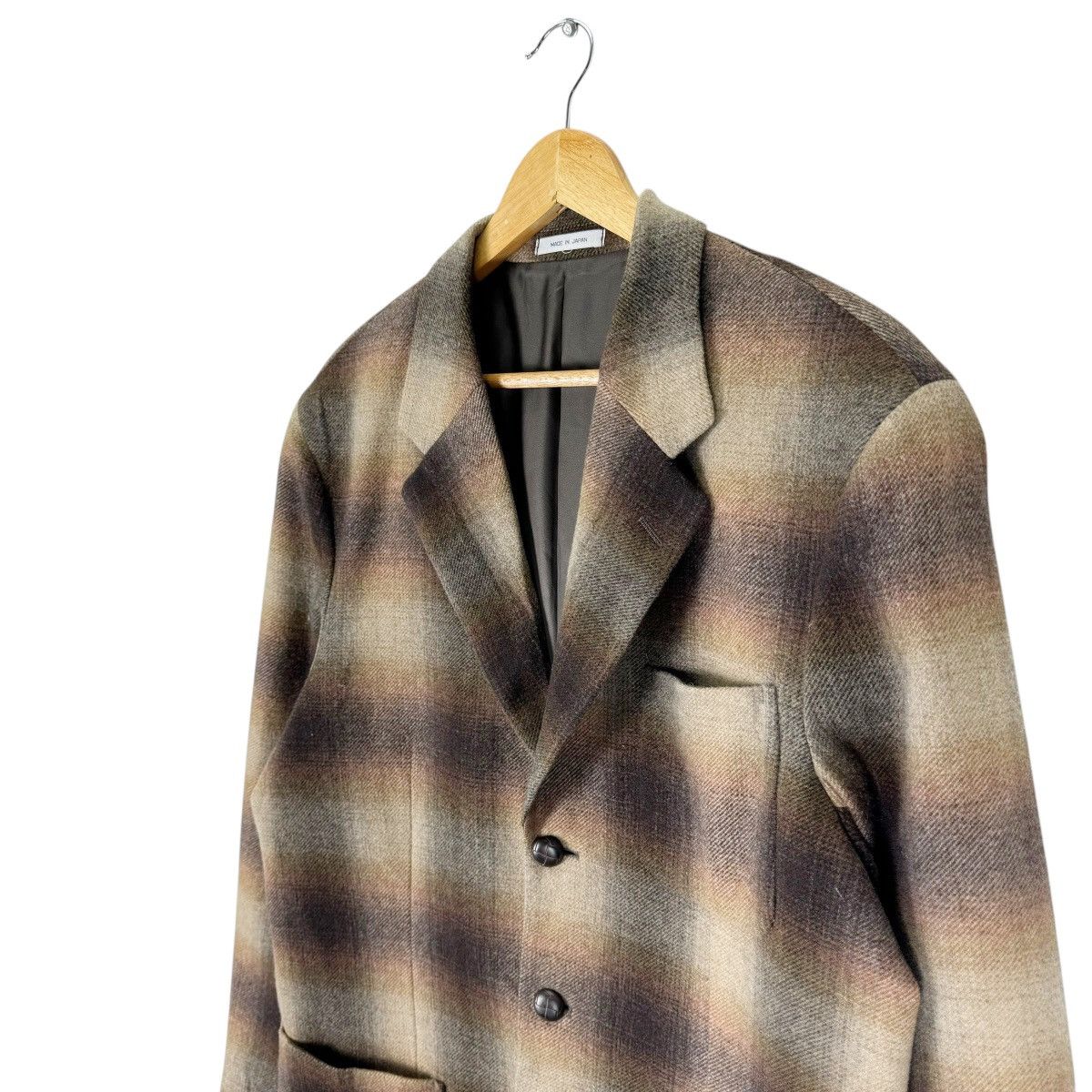 Japanese Brand ❄️INTERMEZZO JAPAN SHADOW PLAIDS BLAZER COAT Size US L / EU 52-54 / 3 - 6 Thumbnail