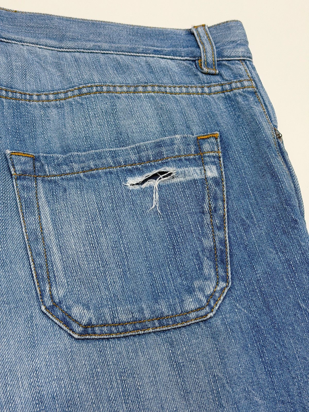 Prada PRADA SS 2008 Flared Distressed Blue Denim Jeans Pants Logo Size US 34 / EU 50 - 14 Thumbnail