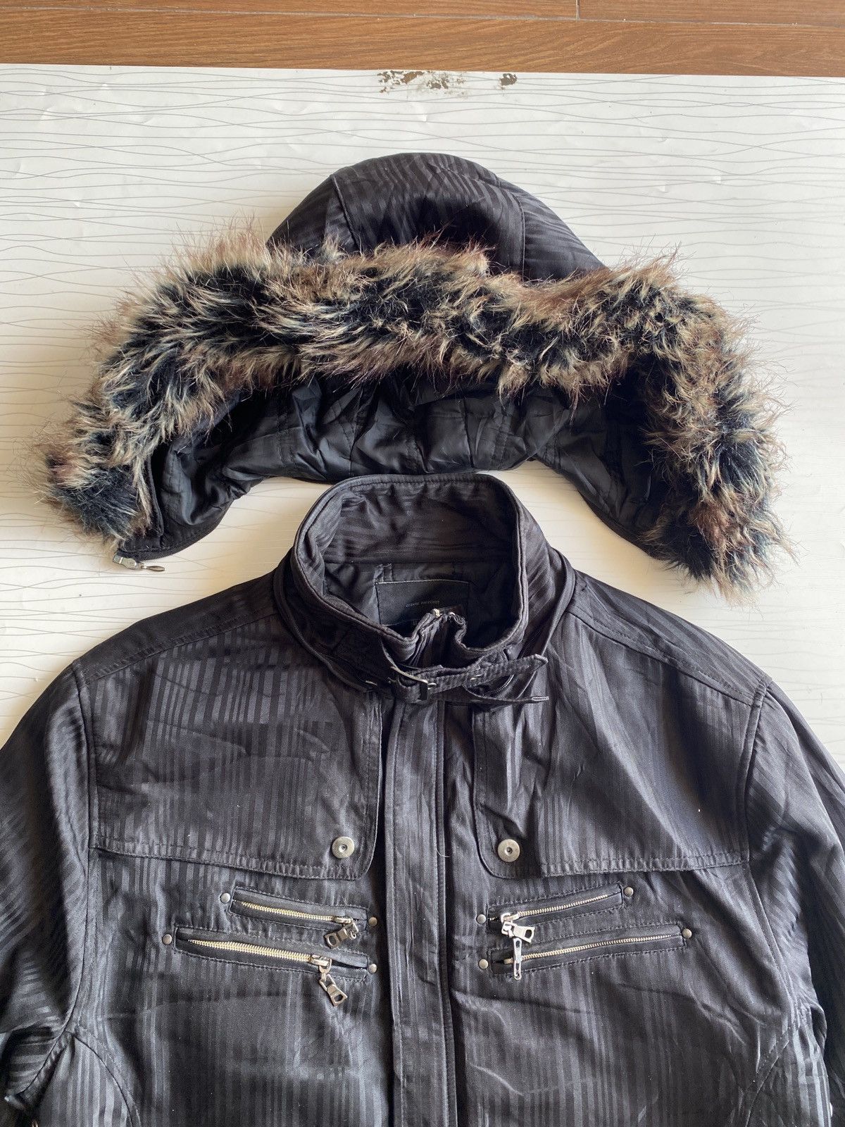14th Addiction JAPANESE BRAND BAREFOOT FUR JACKET MULTI ZIPPER GHOTIC PUNK Size US L / EU 52-54 / 3 - 12 Thumbnail