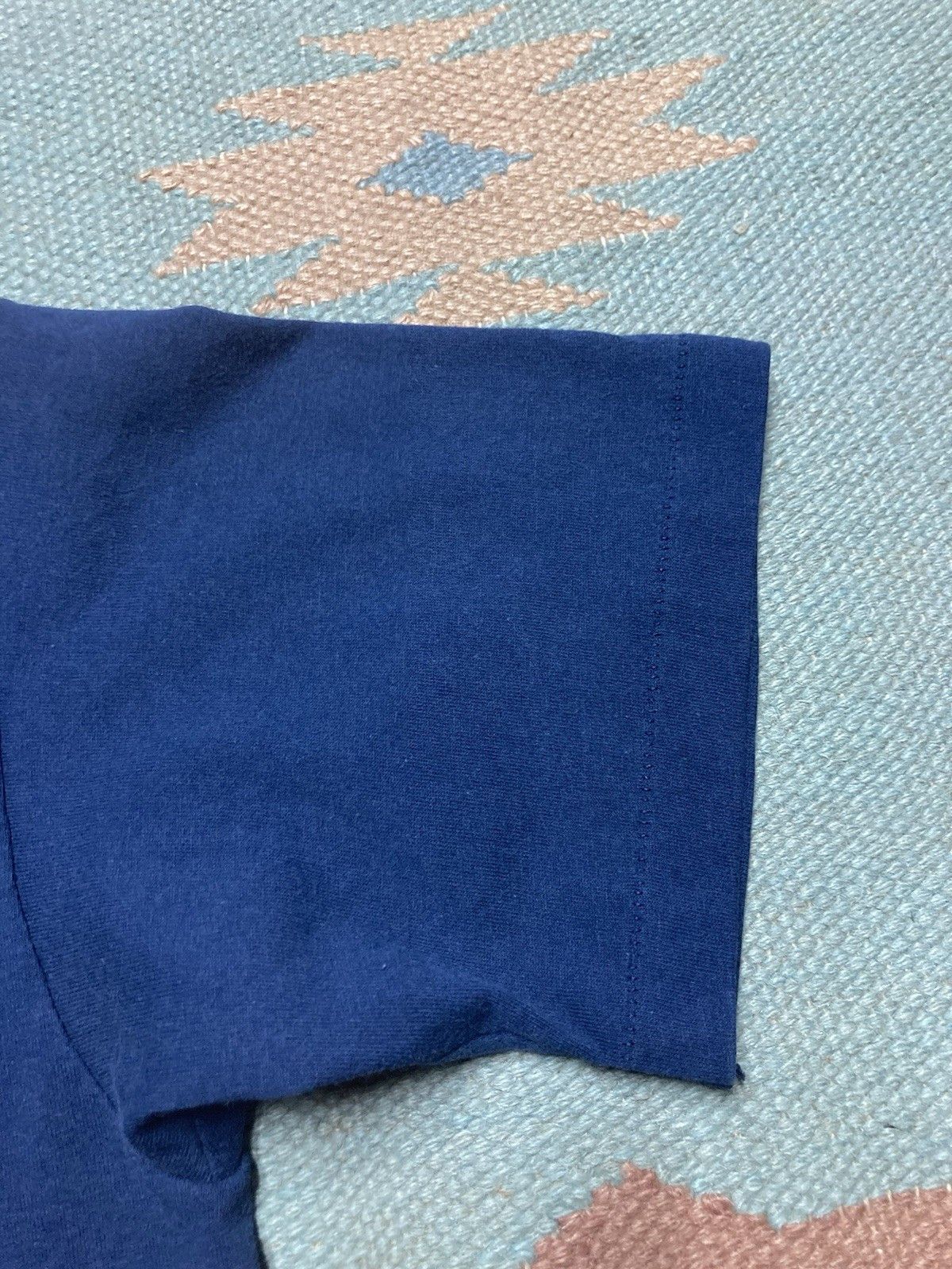 Vintage 80s blank t shirt navy Hanes cotton blend single stitch S Size US S / EU 44-46 / 1 - 4 Thumbnail