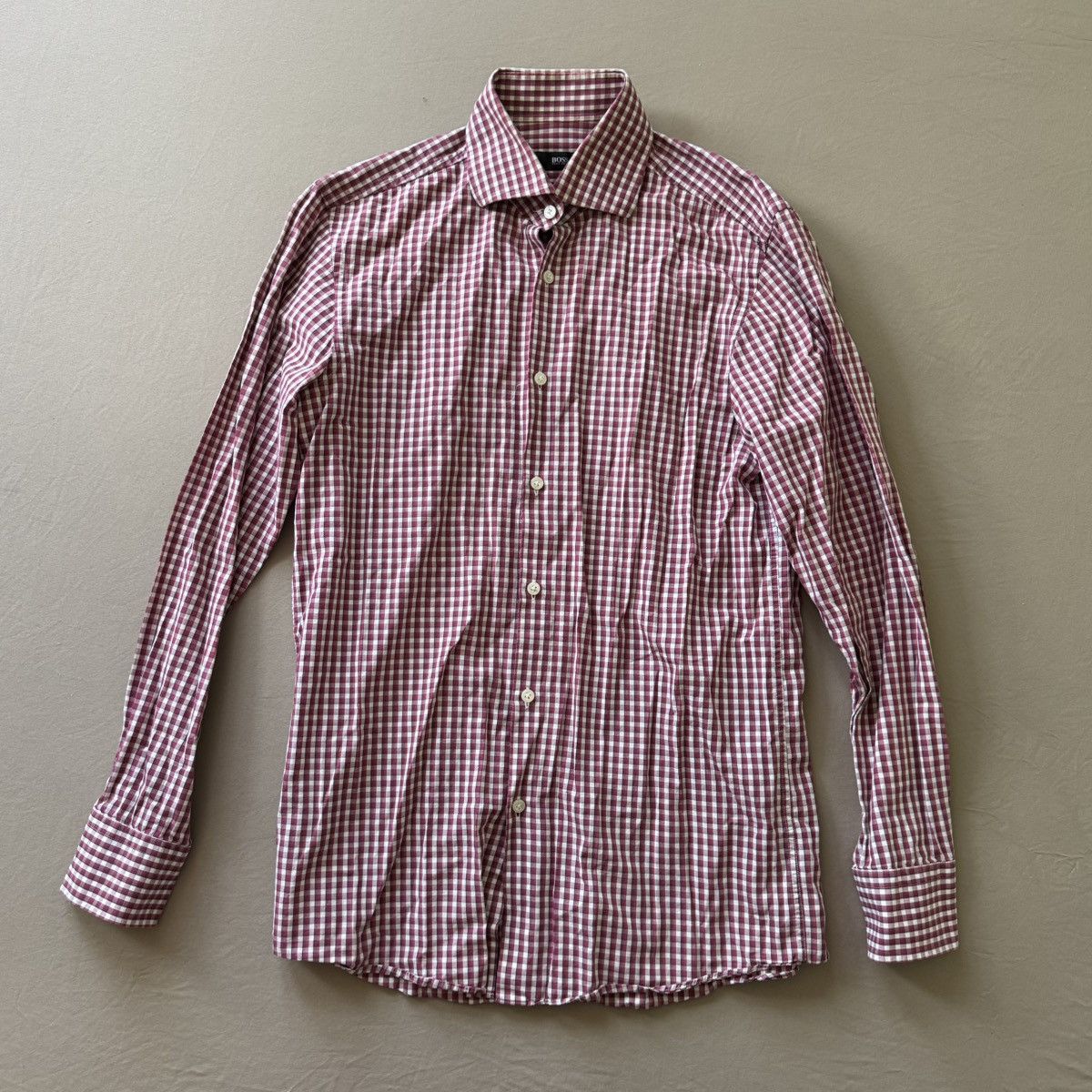 Hugo Boss Hugo Boss Sharp Fit Checkered Dress Shirt Size US M / EU 48-50 / 2 - 1 Thumbnail