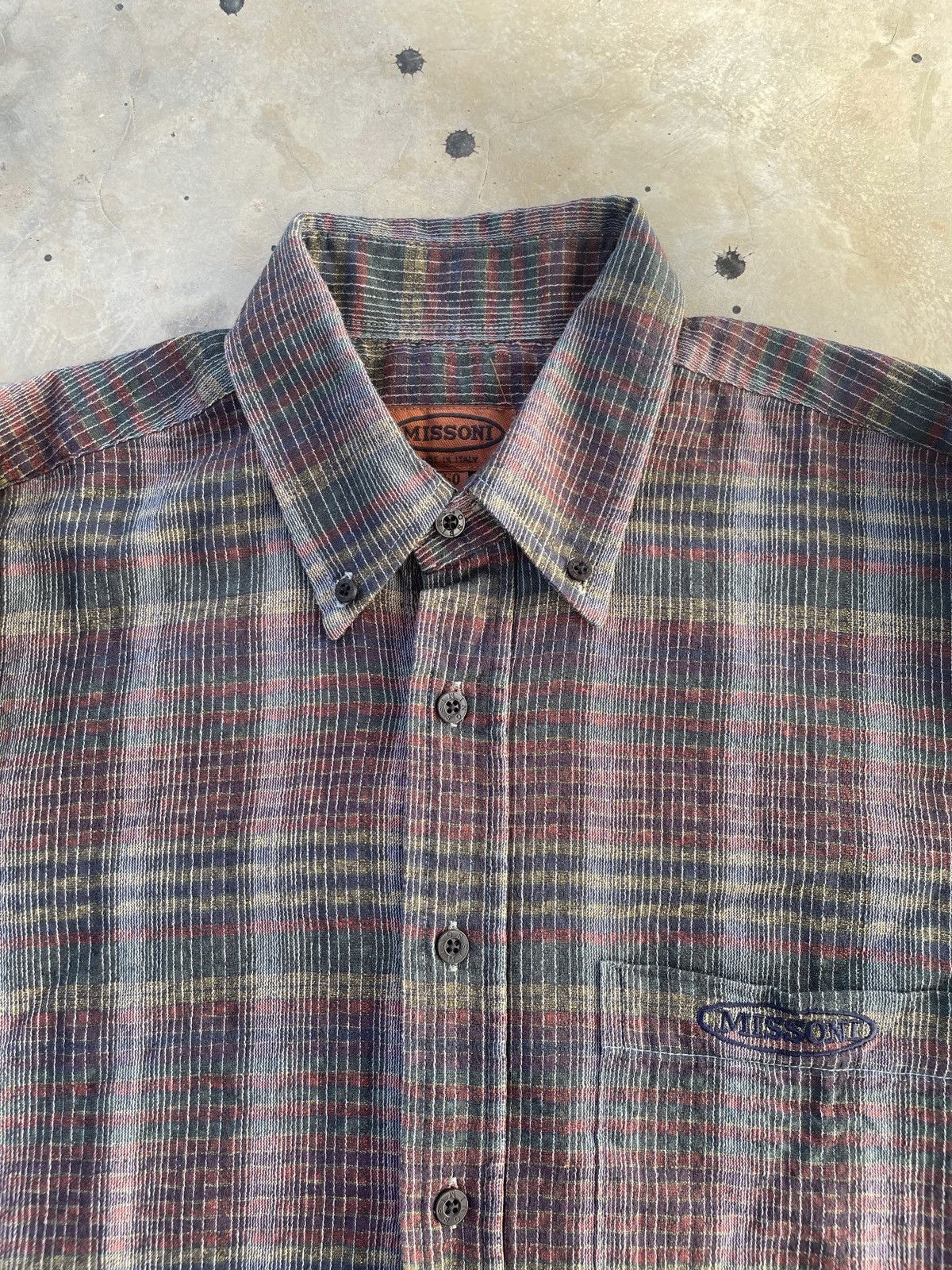 Missoni Vintage Italian Designer Missoni Long Sleeve Button Up Shirt Size US L / EU 52-54 / 3 - 3 Thumbnail