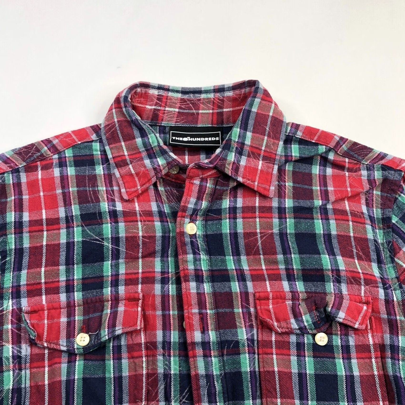 The Hundreds The Hundreds Shirt Large Mens Cotton Plaid Long Sleeve Button Front Casual Size US L / EU 52-54 / 3 - 2 Thumbnail