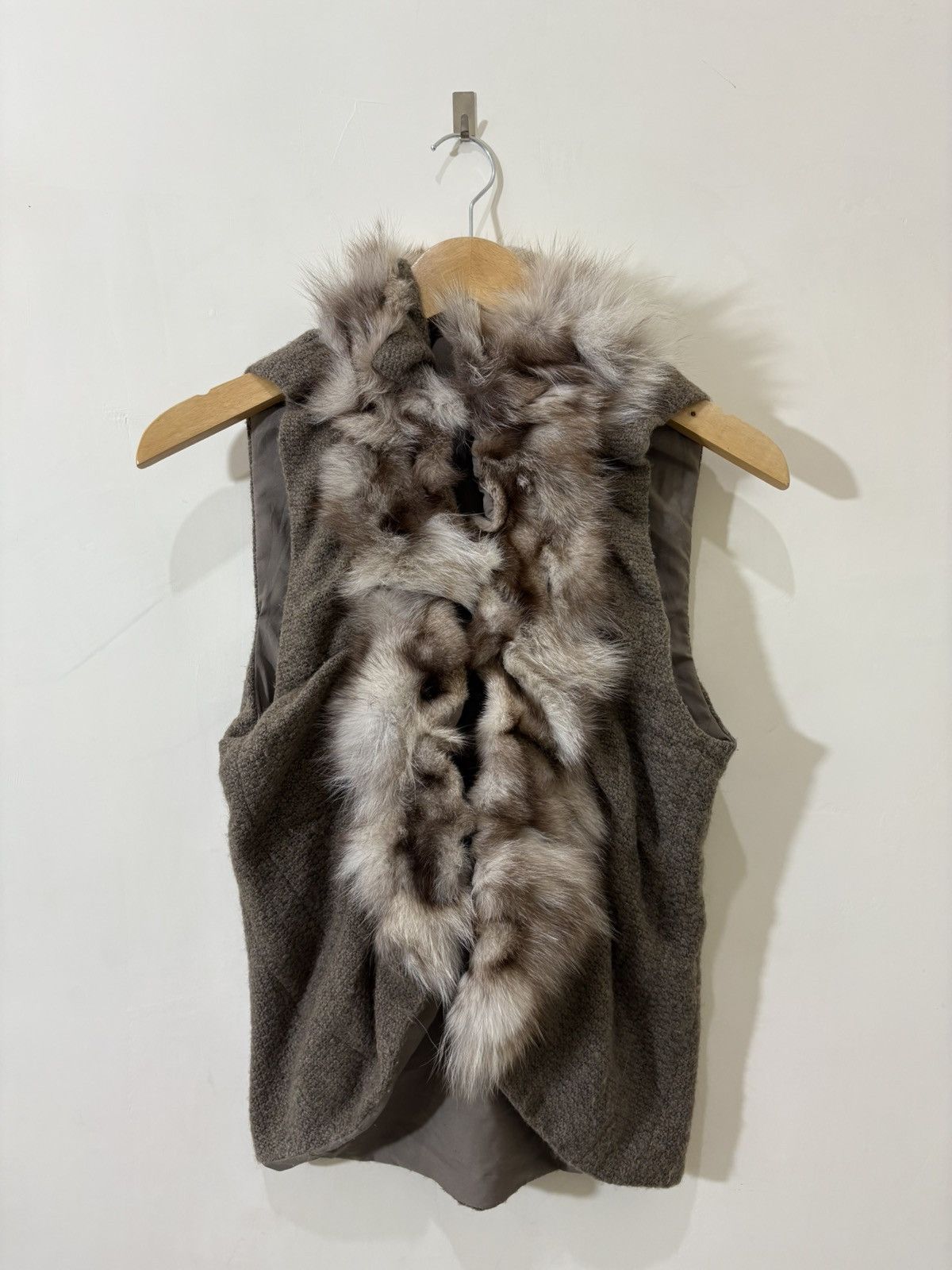 Fur vest japanese racoon vest y2k style