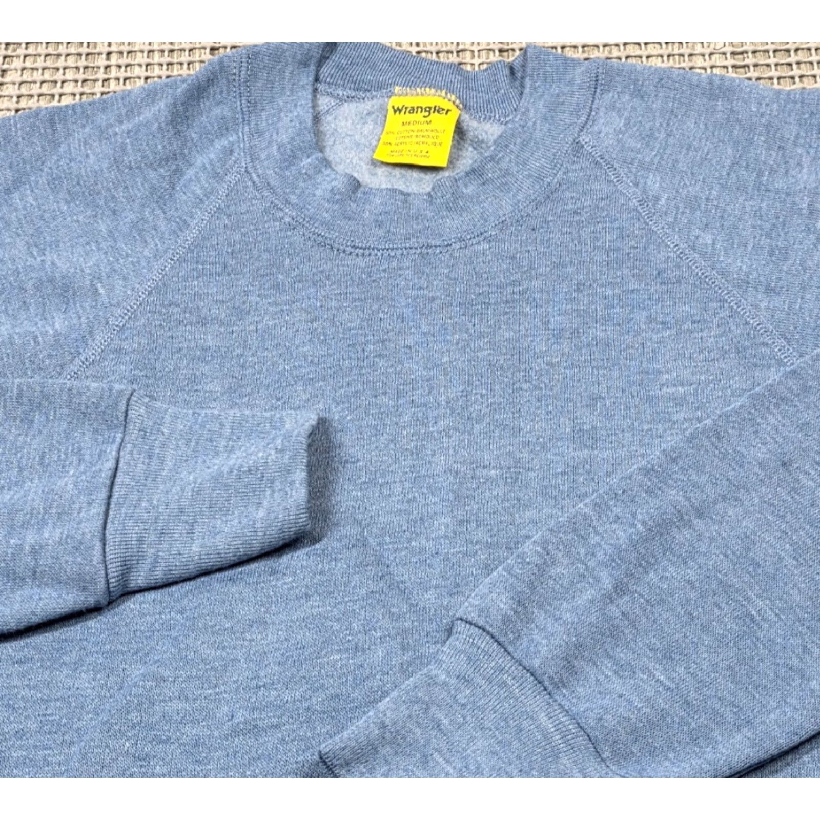 Wrangler VINTAGE Wrangler Raglan Sweatshirt Blue 70s 80s M Crew USA Shirt Men Pullover All Seasons Logo Size US M / EU 48-50 / 2 - 5 Thumbnail