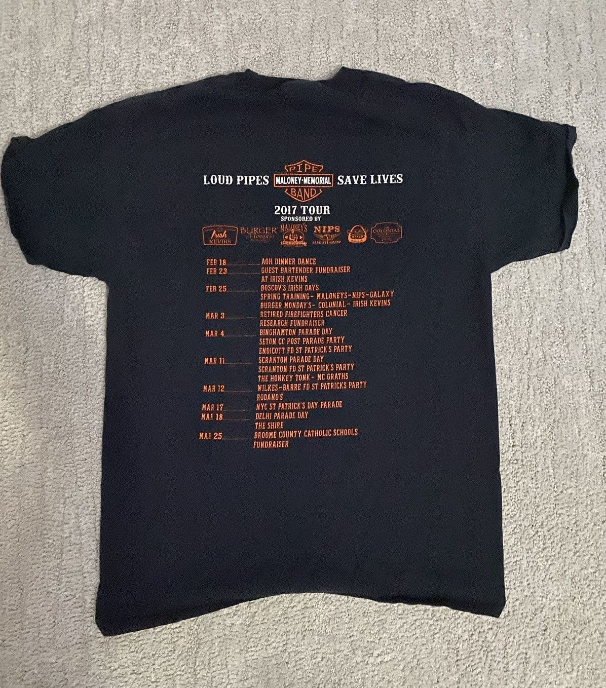 Band Tees × Vintage Vintage tee Pipe Maloney-memorial band Size US M / EU 48-50 / 2 - 3 Thumbnail
