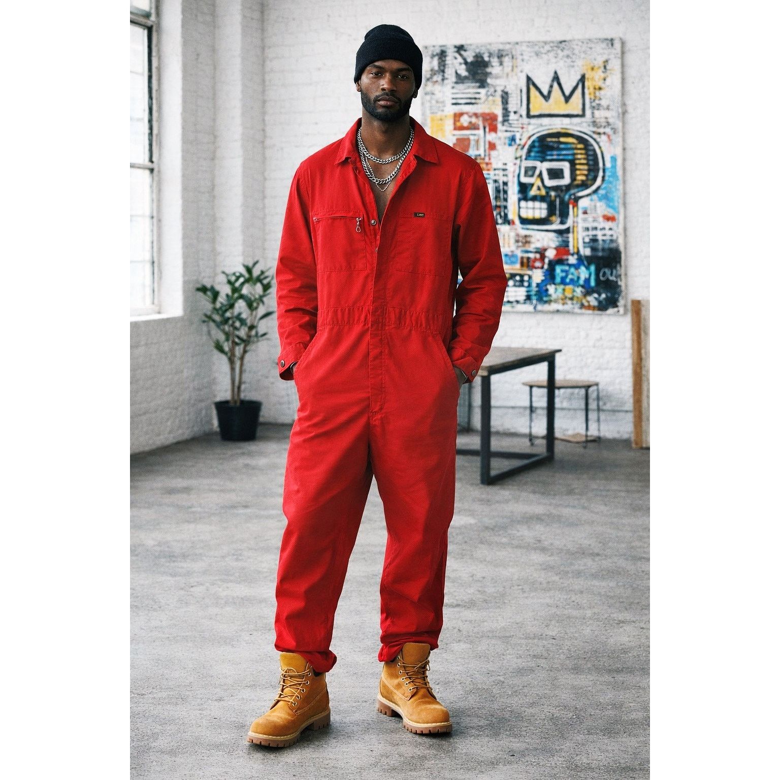 Vintage '70s Union-All Red Overall With Talon Zipper