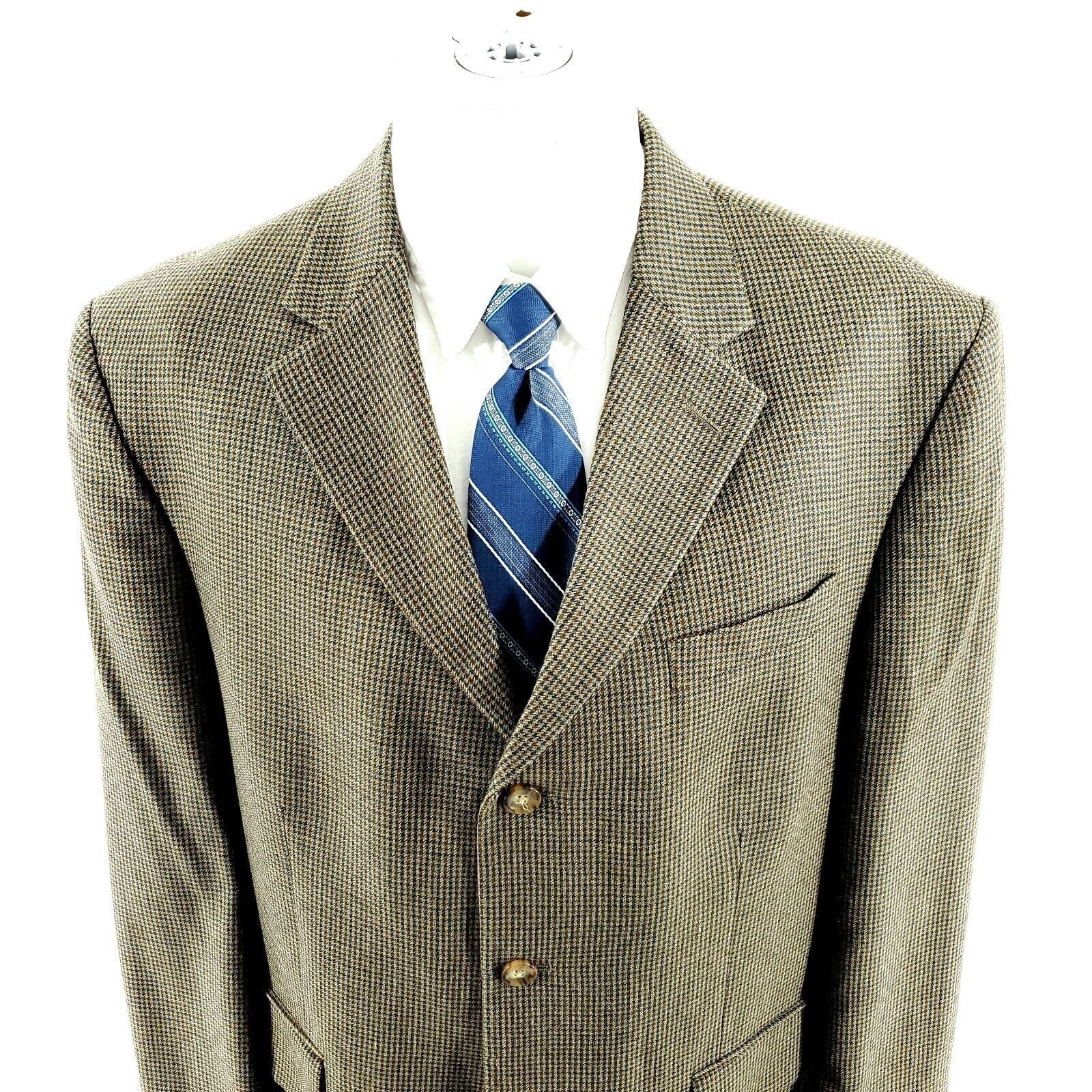 Oscar De La Renta Oscar De La Renta Tweed Wool Silk 3 Button Sport Coat 44R Br Size 44R - 1 Thumbnail