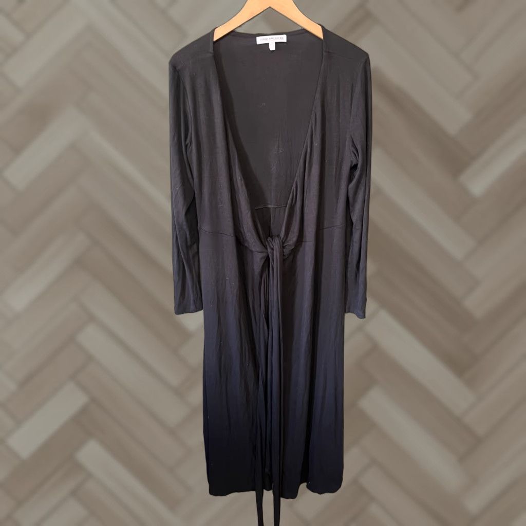 Good American Good American Womens Long Sleeve Open Front Cardigan Size 3 Black Open Cardigan Womens Size 3 Size XS / US 0-2 / IT 36-38 - 1 Thumbnail