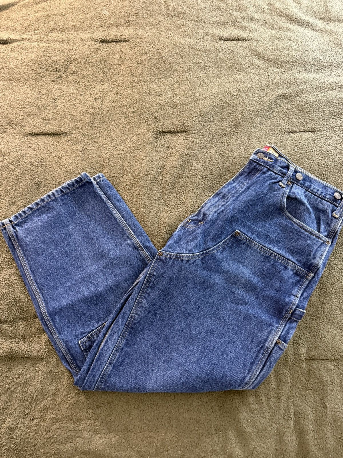 Other × Vintage Double Knee Blue Jeans Size US 38 / EU 54 - 1 Thumbnail