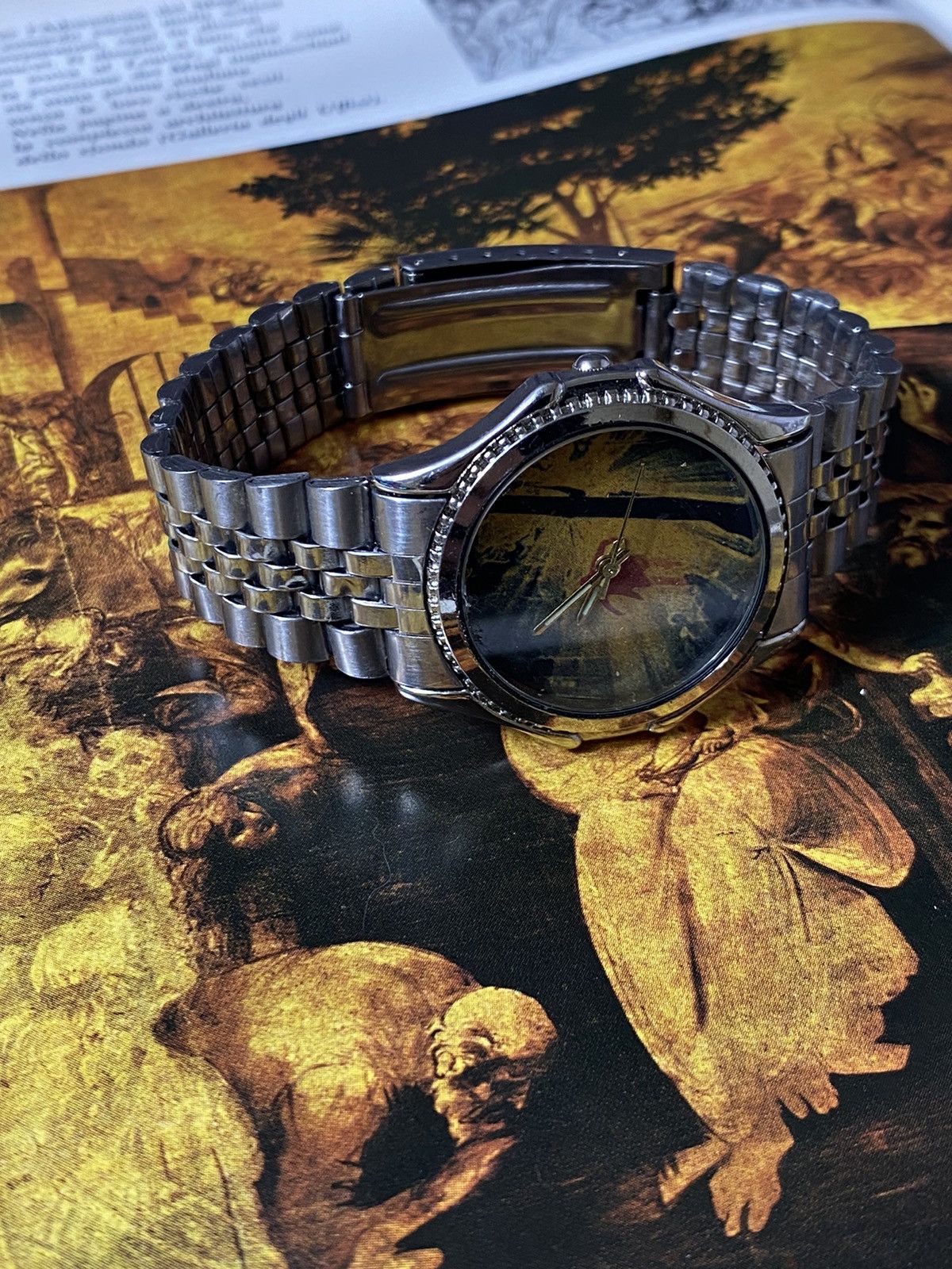 Japanese Brand × Jewelry × Vintage Unique Art-Dial Watch with Steel Bracelet Size ONE SIZE - 4 Thumbnail