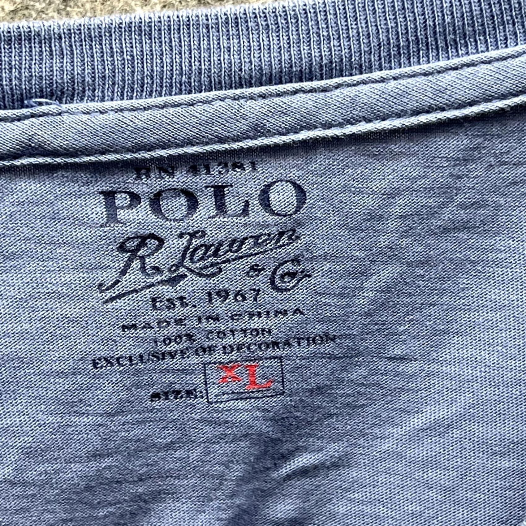 Polo Ralph Lauren Polo Ralph Lauren Shirt Mens XL Blue Long Sleeve Crewneck Pony Logo Tagless Tee Size US XL / EU 56 / 4 - 5 Thumbnail