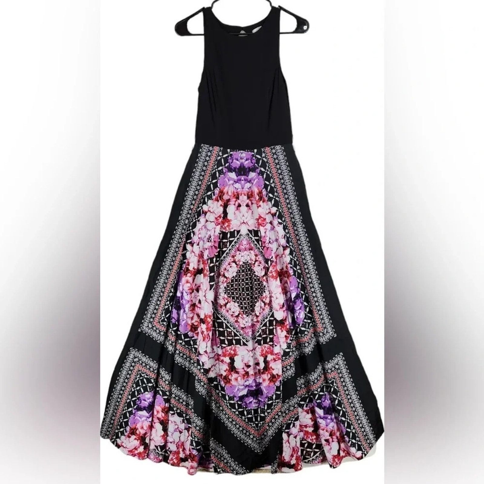 Eliza J scarf print maxi dress, size 10P (NO SASH)