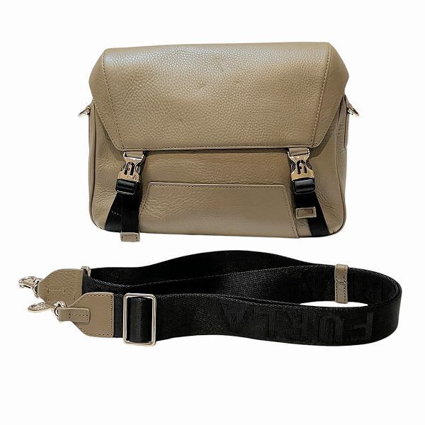 Furla Furla Man Cosmo Messenger Bag Leather Shoulder Bag in Black, Men's