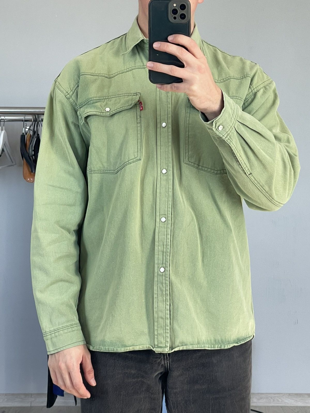 Levi's Crazy SunFaded Vintage Levi's Red Tab Pearl Snap Shirt Size US L / EU 52-54 / 3 - 13 Thumbnail