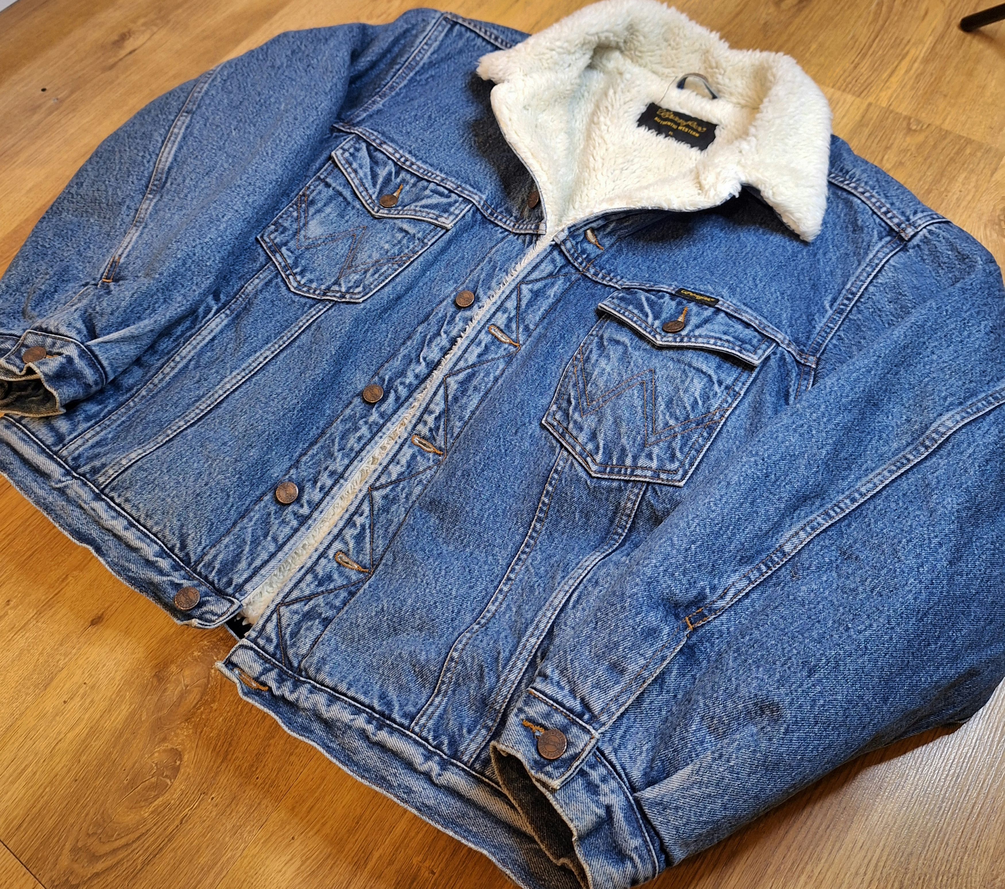 Vintage × Wrangler Wrangler Vintage 1990s Denim Jacket Jeans Sherpa Fleece Size US XL / EU 56 / 4 - 2 Thumbnail