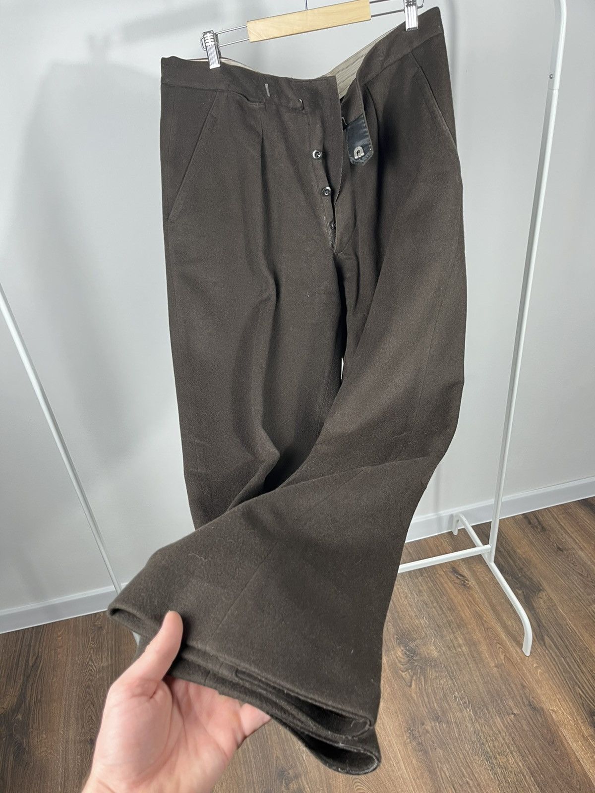 Other Vintage Wool Trousers Dark Brown High Waist Tailored Pants Size US 36 / EU 52 - 12 Thumbnail