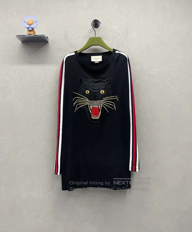 Gucci Gucci Panther embroidery pattern long-sleeved T-shirt Size US S / EU 44-46 / 1 - 1 Thumbnail