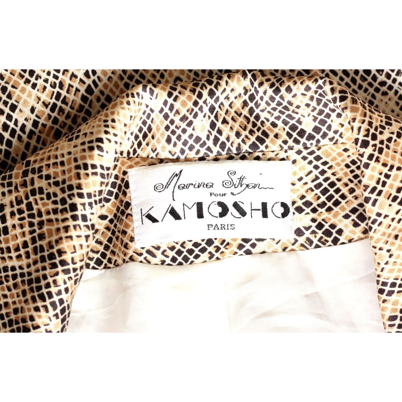 Vintage MARINA SITBON KAMOSHO MAGDA Blazer Women Snake Print Blazer Jacket Multicoloured 42 FRANCE Vintage Womens genau Size M / US 6-8 / IT 42-44 - 6 Thumbnail