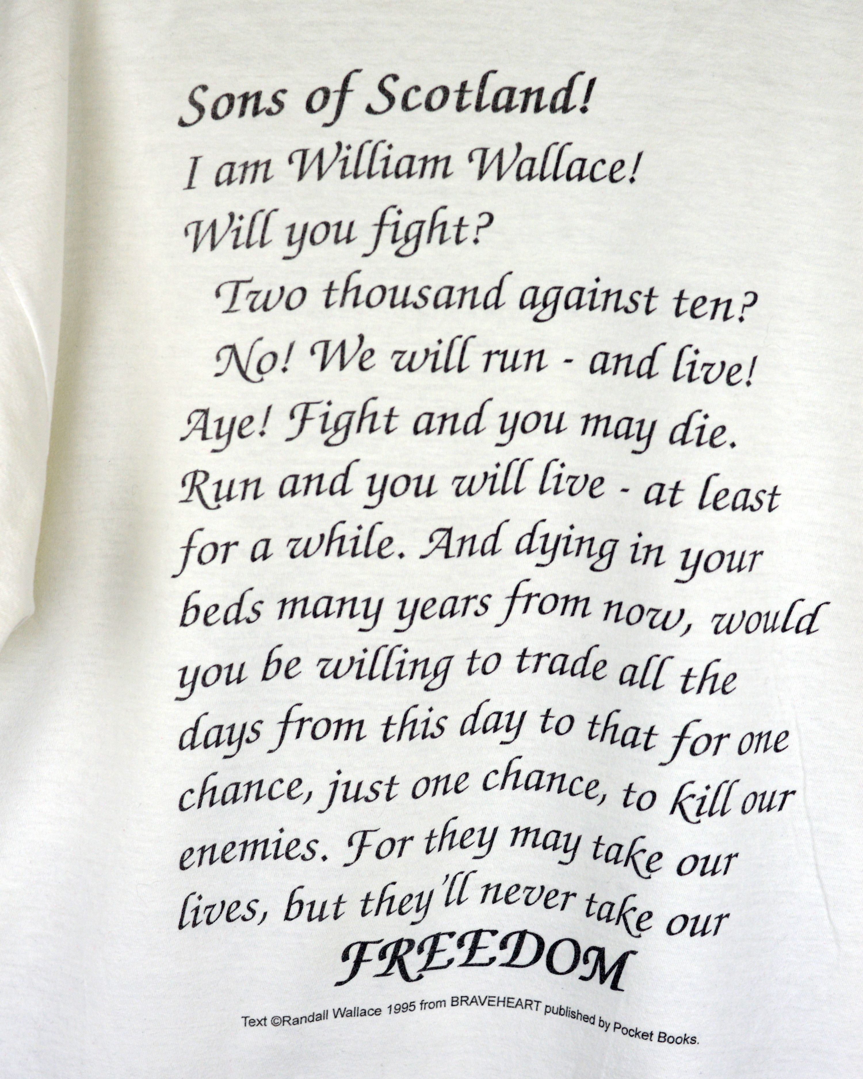 Vintage Vintage Braveheart Freedom Randall Wallace 1995 t shirt Size US XL / EU 56 / 4 - 5 Thumbnail