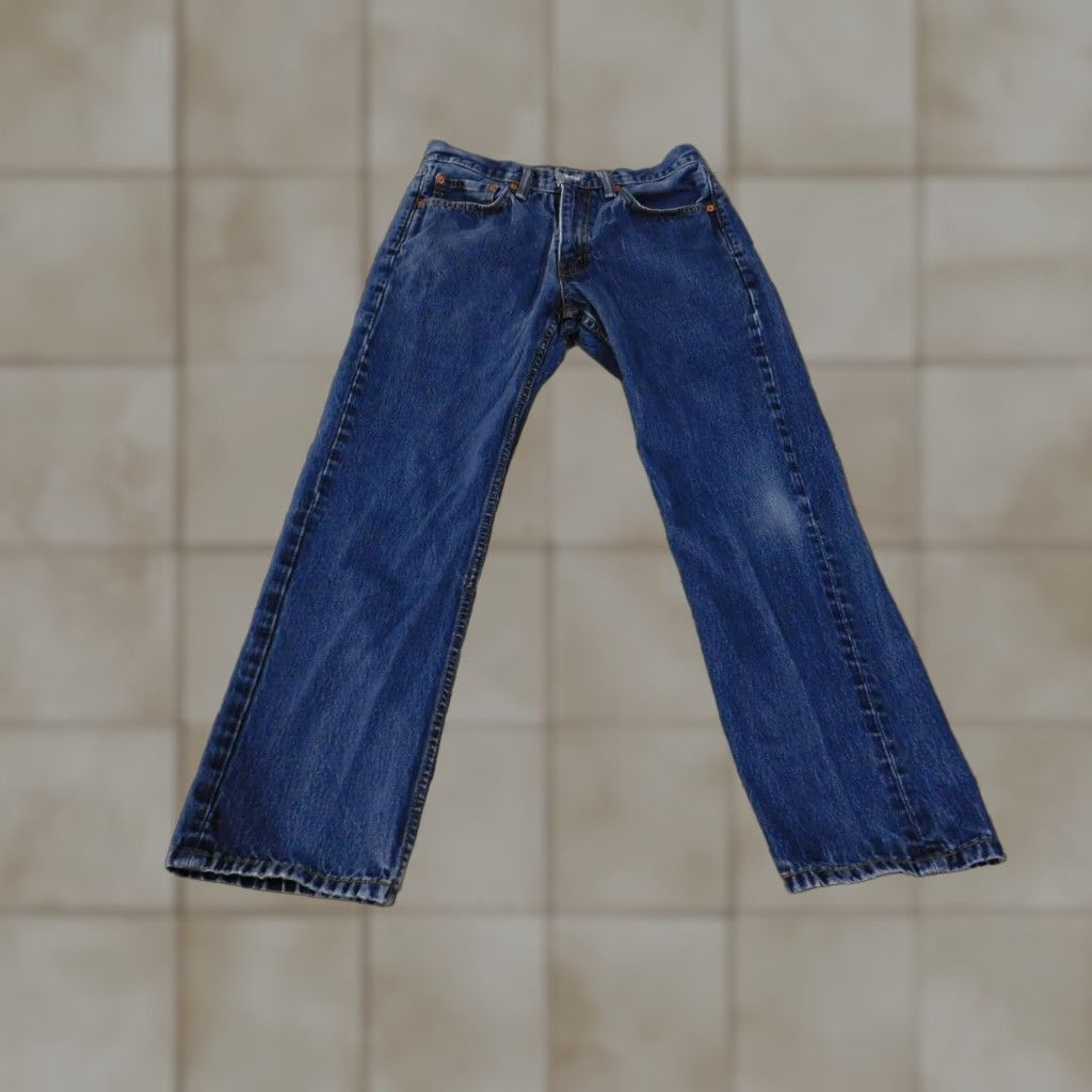 Levi's Levi's 505 Jeans Mens 33x30 Blue Denim Regular Fit Straight Leg Zip Fly Classic Size US 33 - 1 Thumbnail