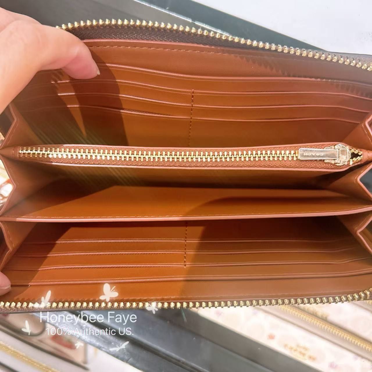 Coach Long Zip Around Wallet With Orange Print CAO92 Size ONE SIZE - 4 Thumbnail