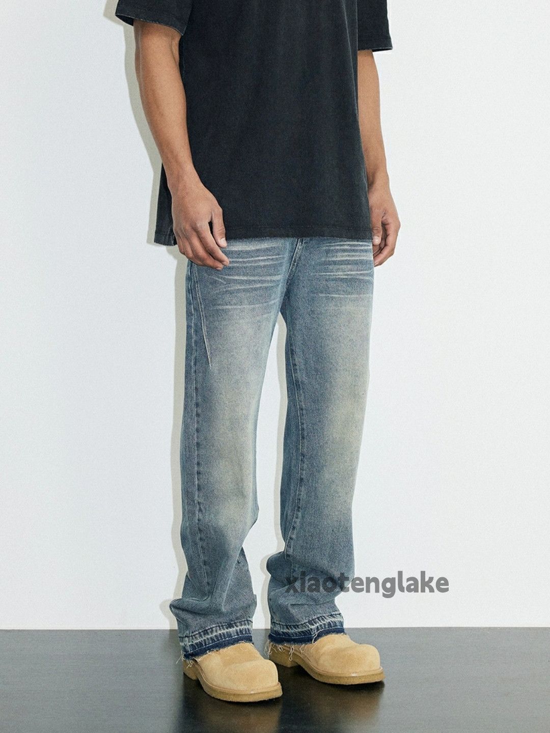 Jean × Vintage washed faded cleanfit yuppie loose baggy jeans Size US 32 / EU 48 - 3 Thumbnail