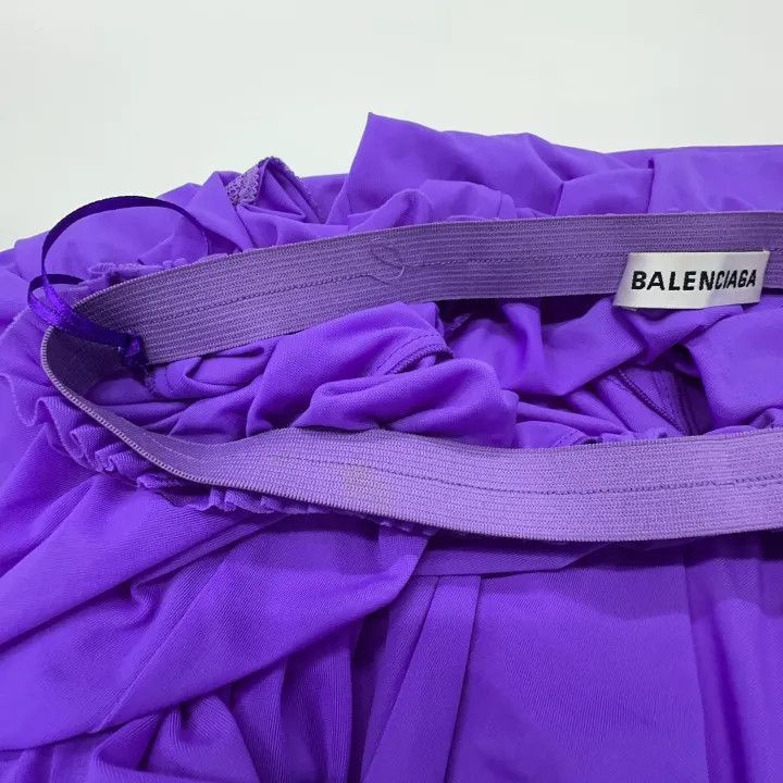 Balenciaga Balenciaga Balenciaga Purple Pleated Lace Skirt -2507 Size US 34 / EU 50 - 6 Thumbnail