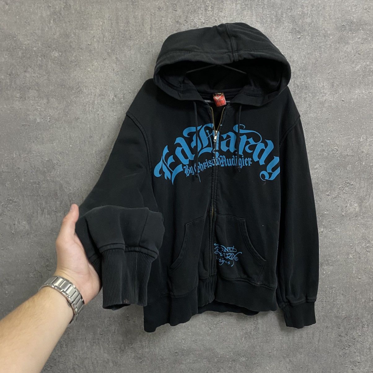 Ed Hardy VINTAGE Y2K ED HARDY ZIP HOODIE ALL OVER PRINTED Size US L / EU 52-54 / 3 - 3 Thumbnail