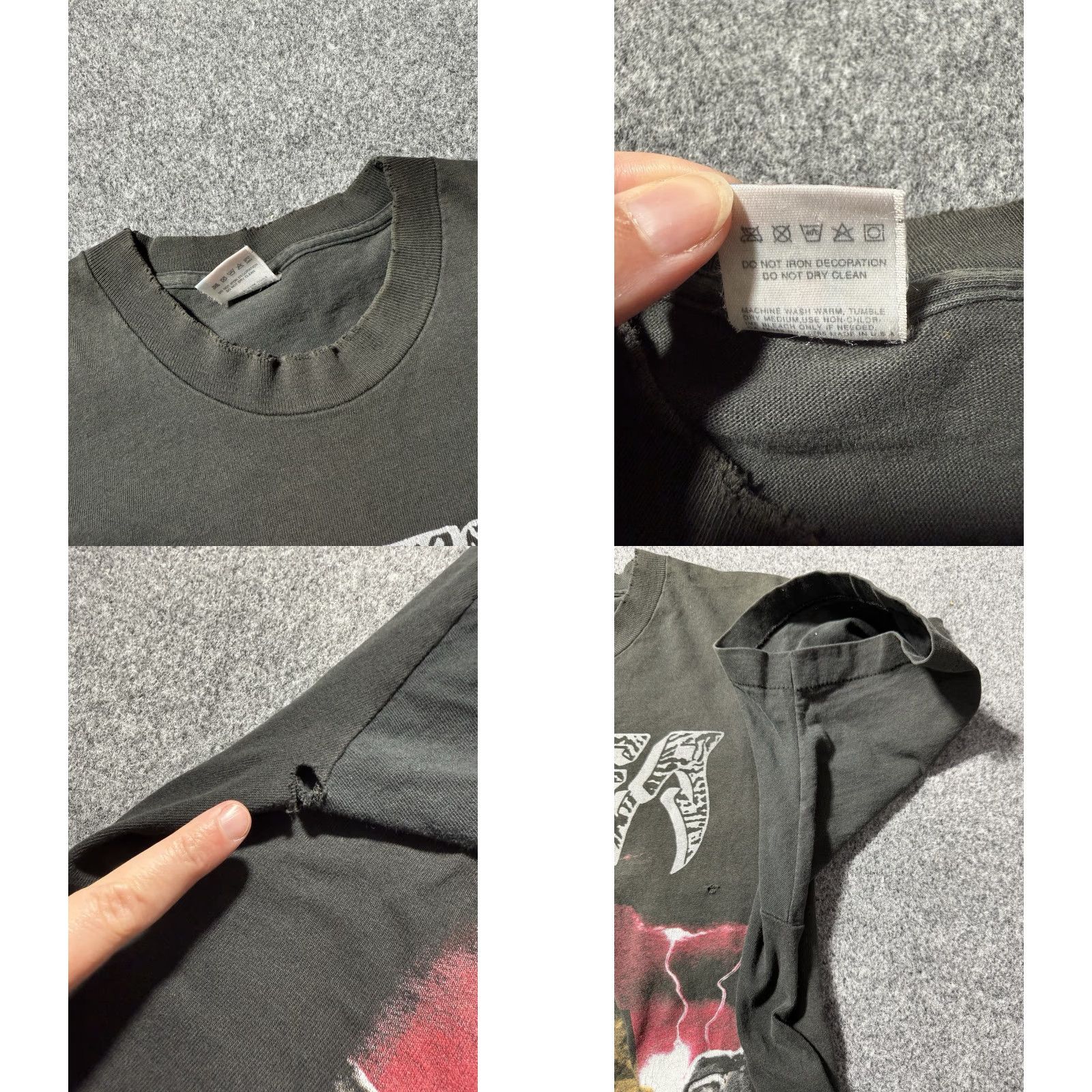 Fruit Of The Loom VINTAGE 1993 Cancer Sins Of Mankind T-Shirt Size XL Death Metal Thrash Fruit of the Loom Crew Neck Short Sleeve Cotton Men Band Music Rock Faded black Size US XL / EU 56 / 4 - 9 Thumbnail
