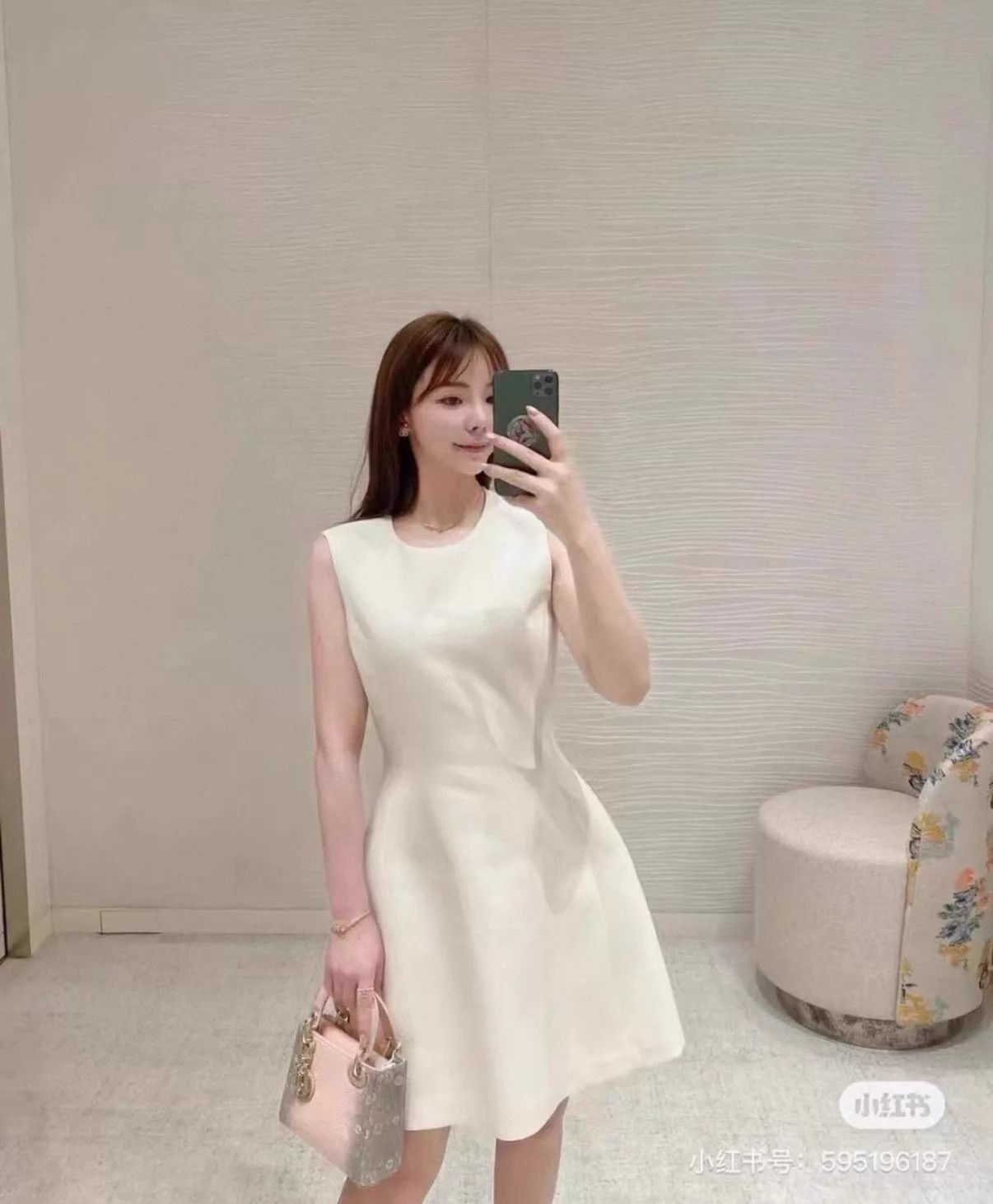 Dior Dior New White Silk Wool Midi Dress F36 Women's Size XS / US 0-2 / IT 36-38 - 5 Thumbnail