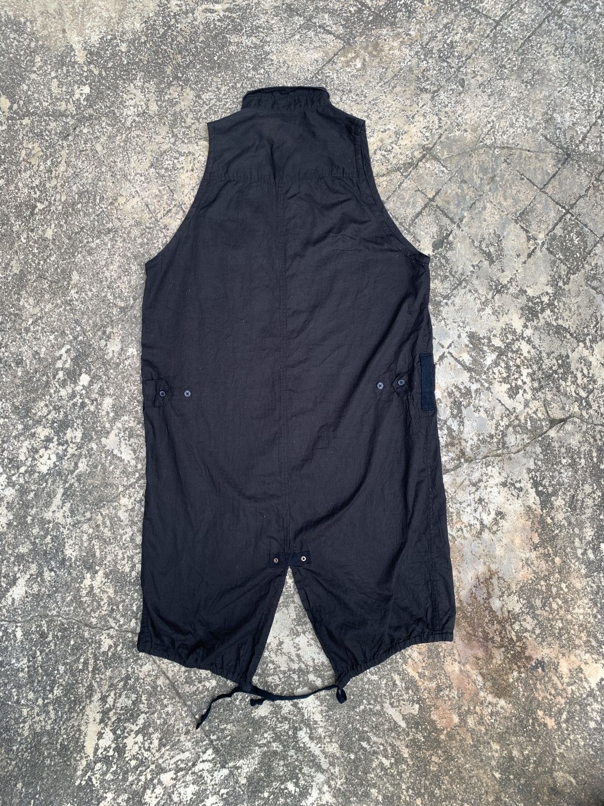 Japanese Brand 2000s PPFM Japan Black Military Fishtail Sleeveless Dress Size M / US 6-8 / IT 42-44 - 4 Thumbnail
