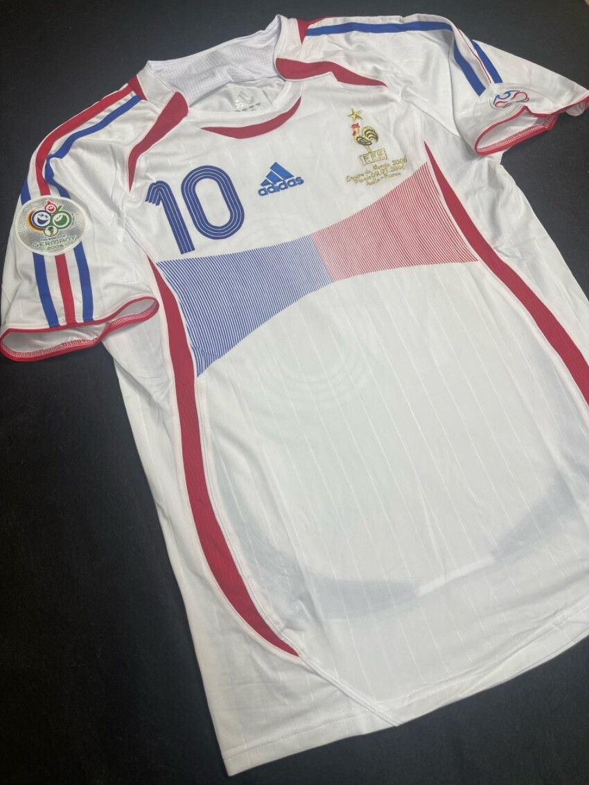 Pre-owned Soccer Jersey X Vintage 2006 France Zidane Away Retro Jersey In White