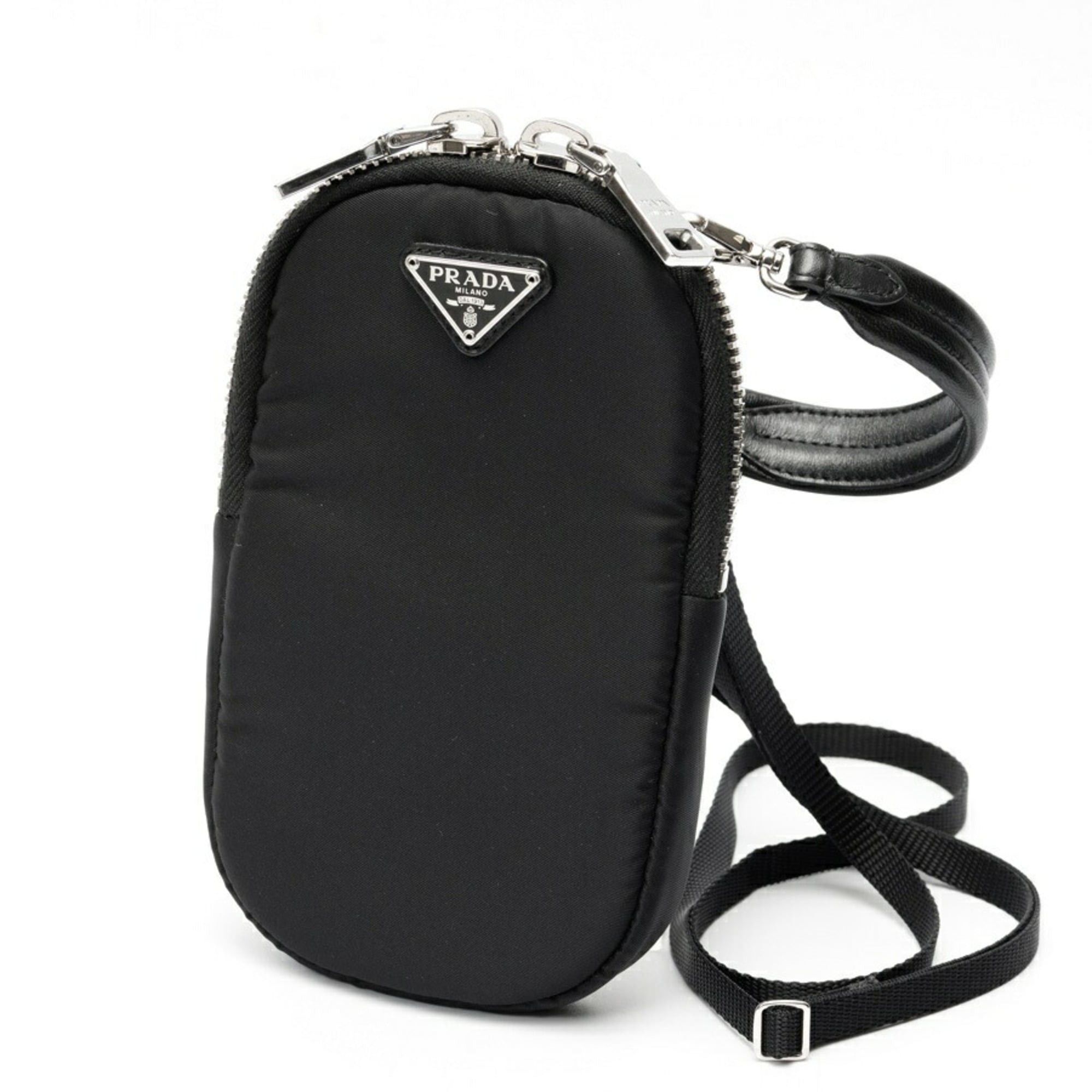 Prada Prada phone holder shoulder pouch 1DH030, nylon, black Size ONE SIZE - 1 Thumbnail
