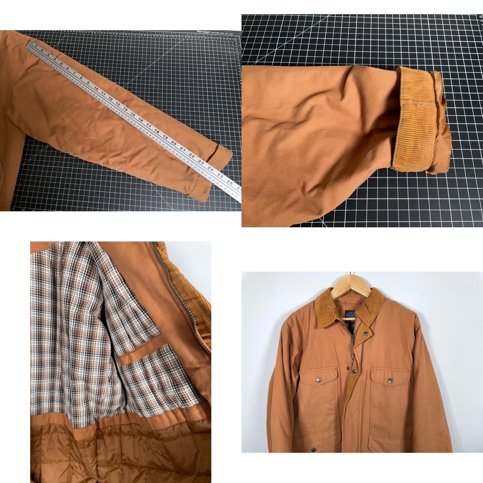 Faded Glory Yes, Workwear Canvas Jacket Men's Medium Brown Flannel Lined Corduroy Trim Insulated Size US M / EU 48-50 / 2 - 8 Thumbnail
