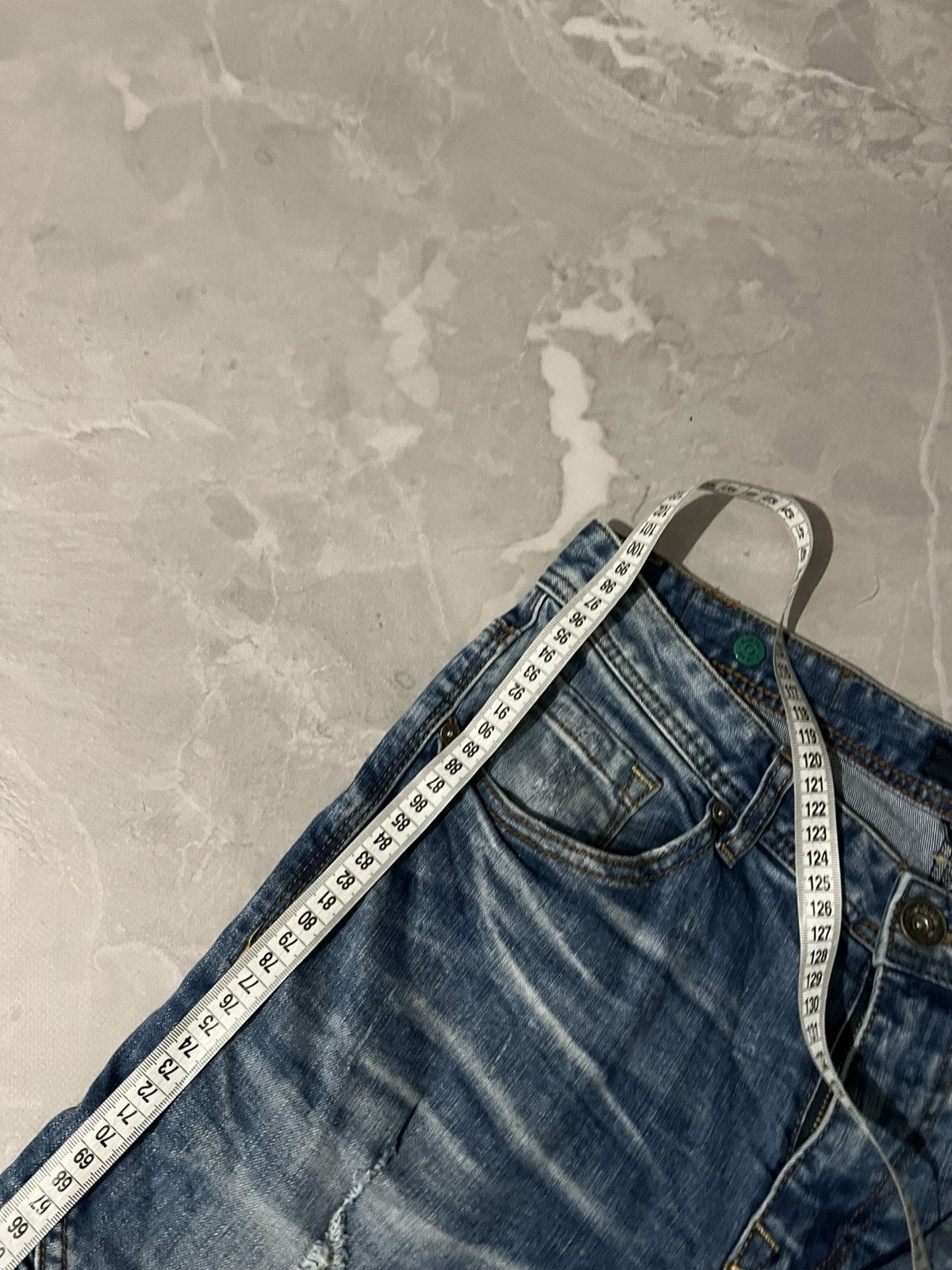 Vintage Distressed Glamour Skinny Swag Jean / Avant Garde Faded 90 Size US 31 - 10 Thumbnail