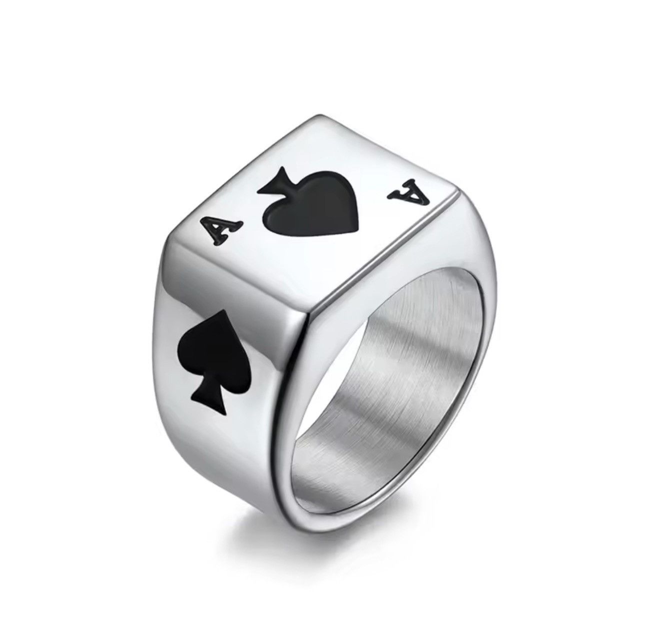 Jewelry × Vintage Black Retro Good Luck Poker Ring Size ONE SIZE - 1 Thumbnail
