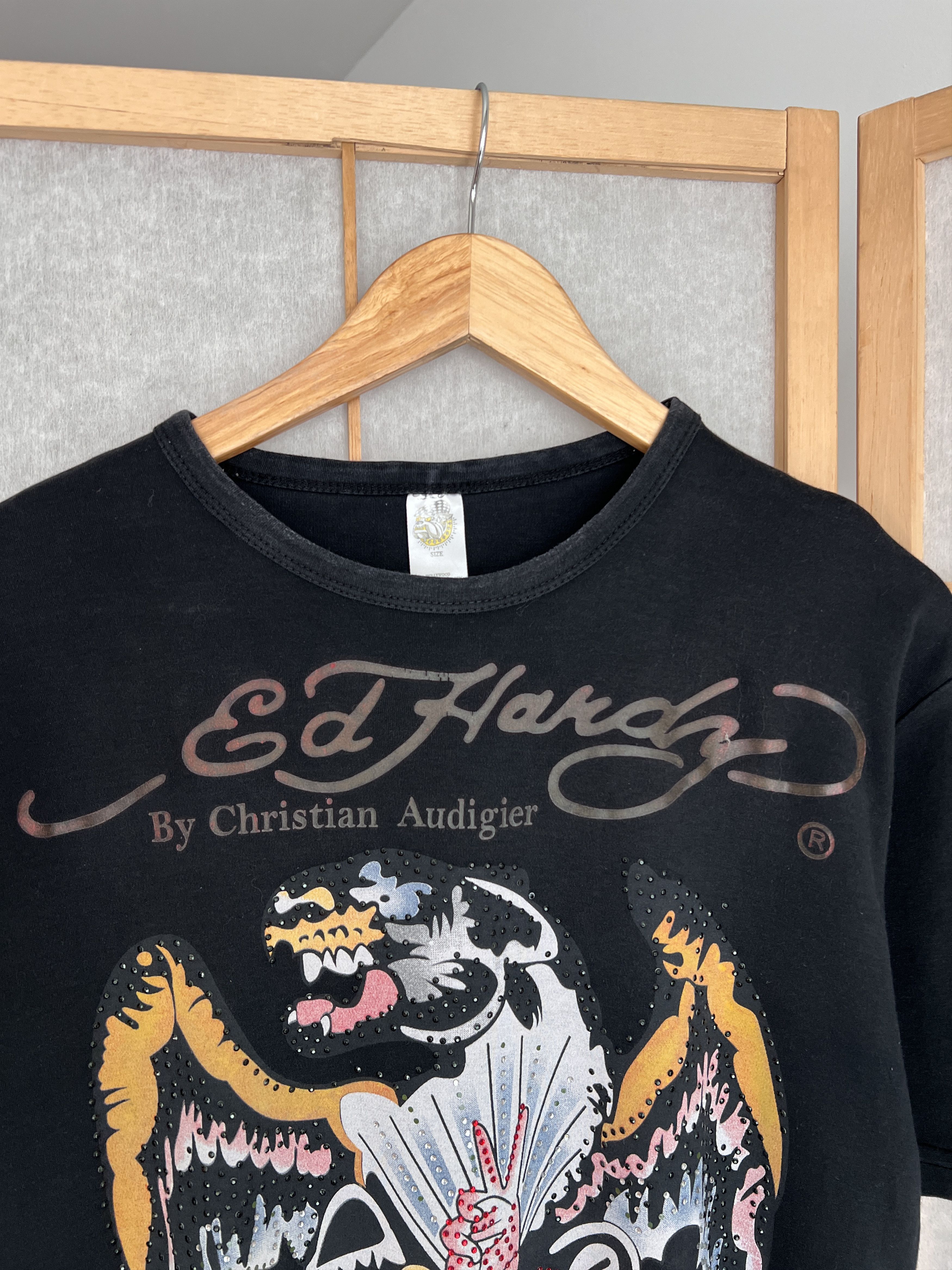 Ed Hardy Ed Hardy Superstar Rhinestones vintage printed t shirt tee Size US XL / EU 56 / 4 - 12 Thumbnail