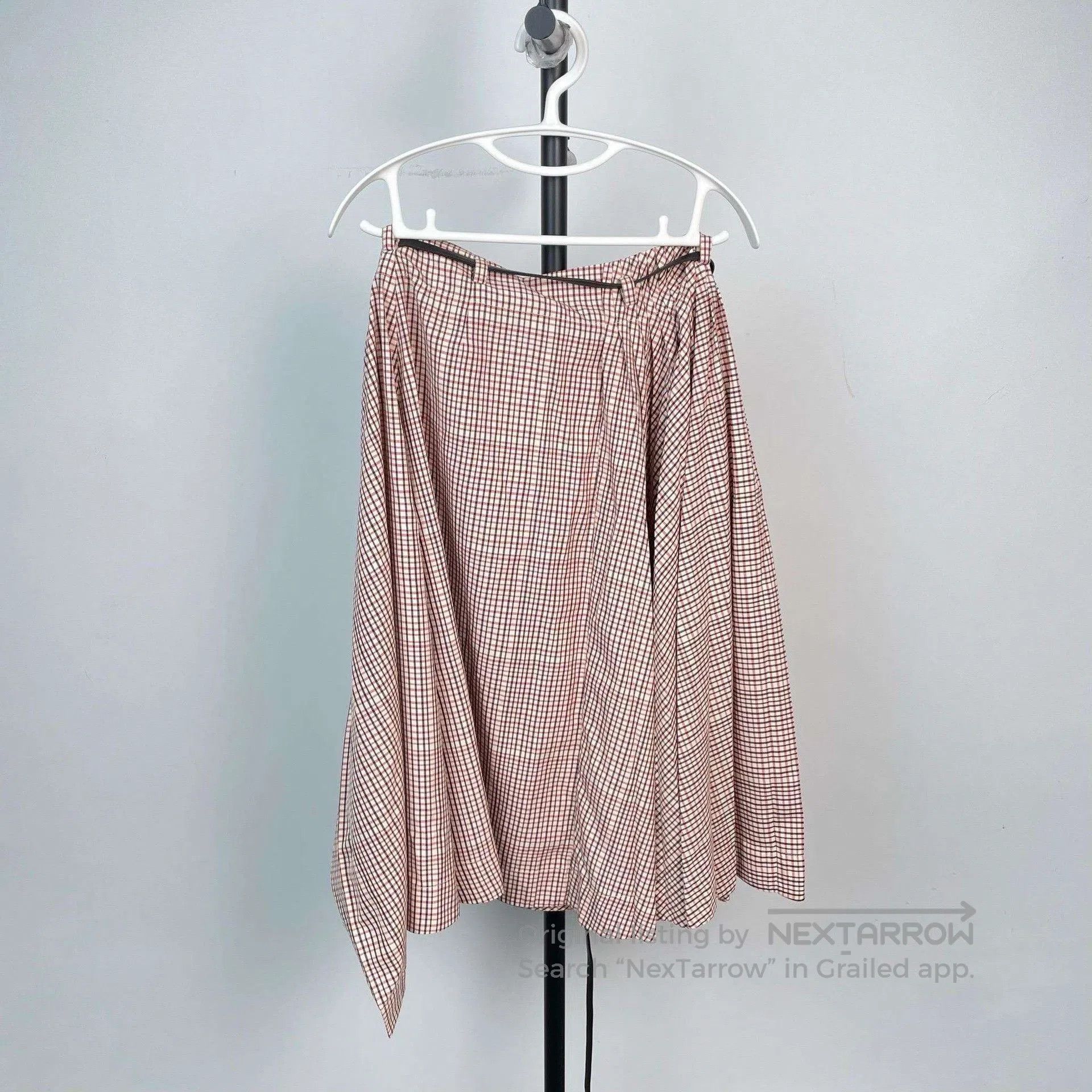 Bottega Veneta Bottega Veneta Red-Brown Plaid Midi Skirt. Size 33" - 2 Thumbnail