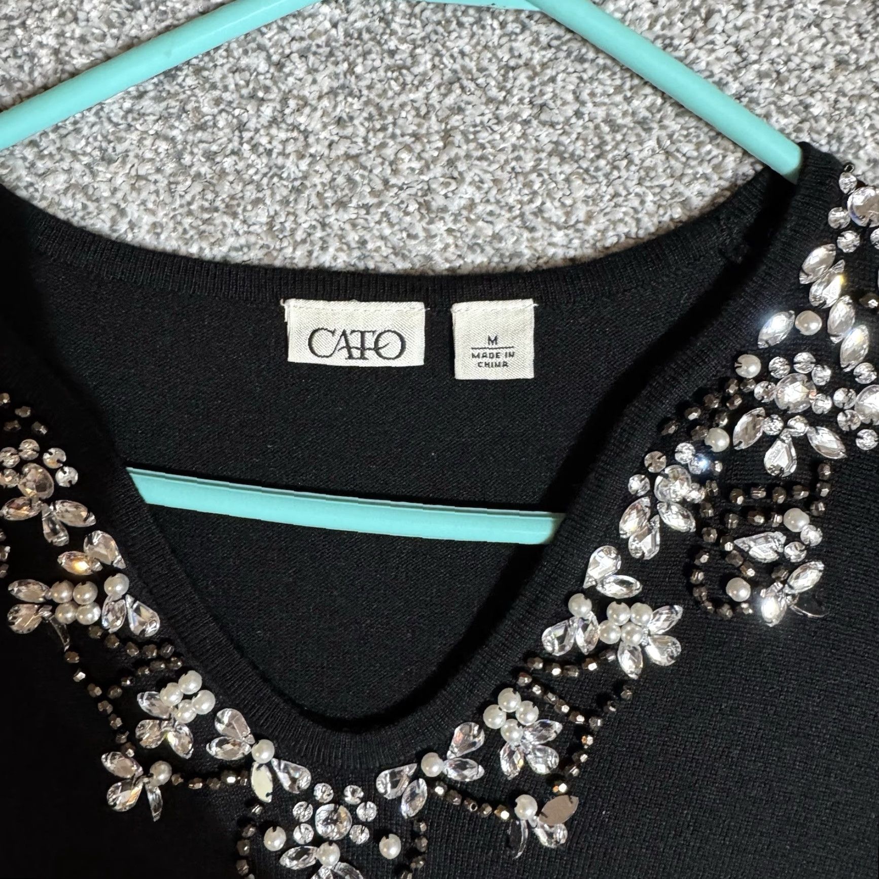 Vintage VINTAGE Y2K Top Womens Size Medium Beaded Embellished Feminine Chic Evening Wear Shirt Blouse 70% Rayon 30% Nylon Black 90s City Fairy Mens? Size M / US 6-8 / IT 42-44 - 4 Thumbnail