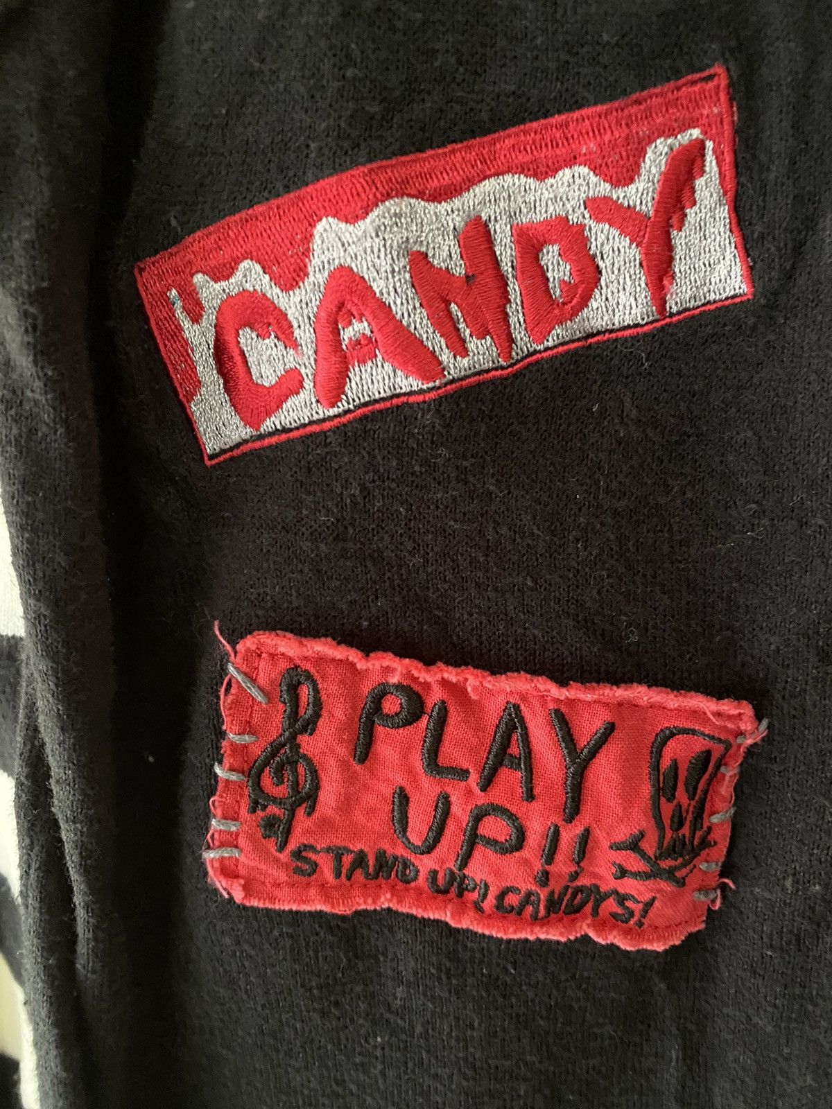 20471120 2000s Candy Striper Japan Punk Stripe Eye fly cardigan Size M / US 6-8 / IT 42-44 - 6 Thumbnail