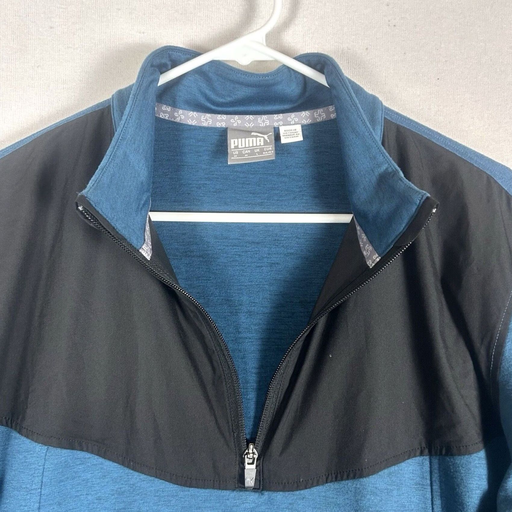 Puma Puma Mens 1/4 Zip Pullover Sweatshirt Blue Long Sleeve Shirt Gym Run Size M Size US M / EU 48-50 / 2 - 2 Thumbnail