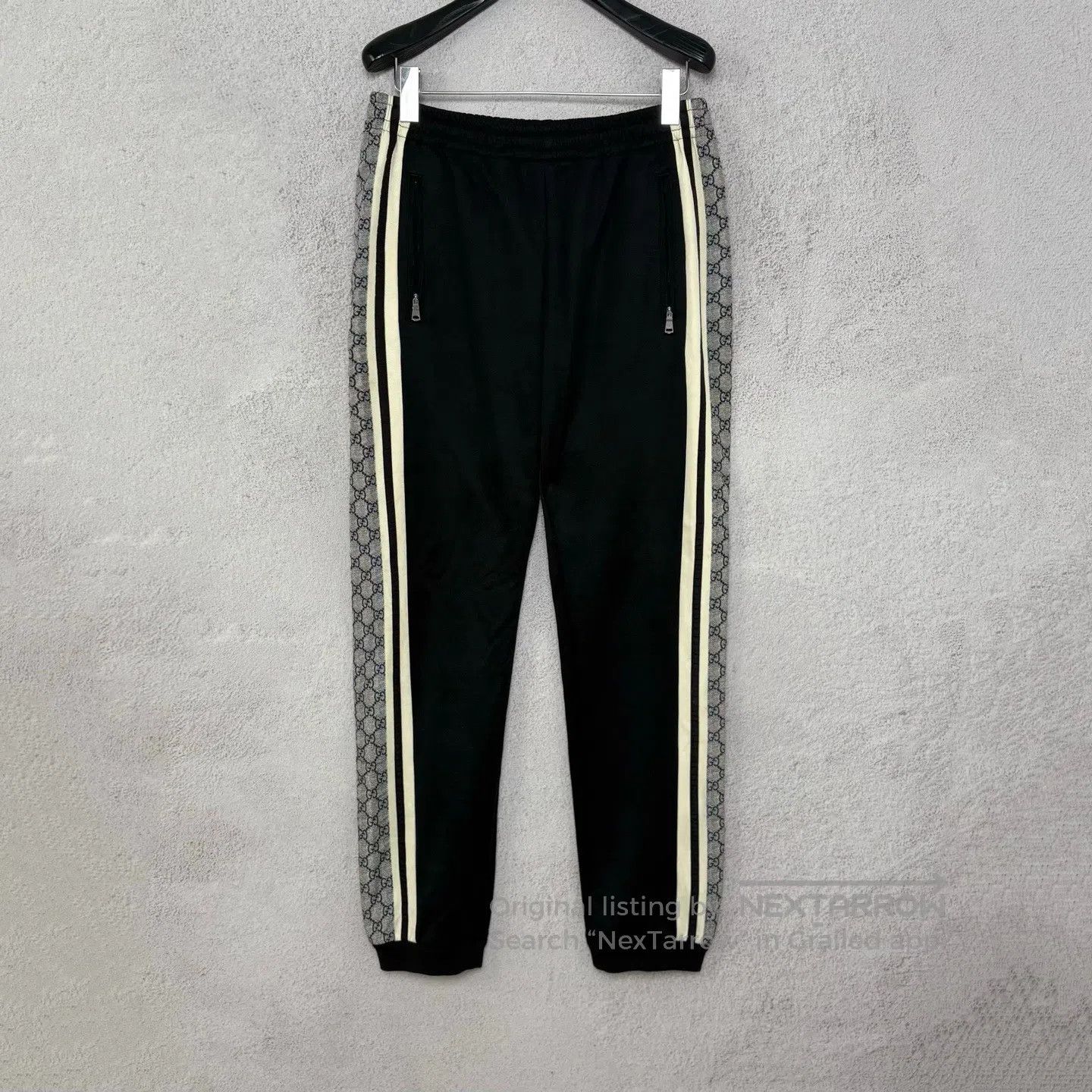 Gucci Guicci sizeS Snake-patterned side label sporty long pants Size 26" / US 2 / IT 38 - 1 Thumbnail