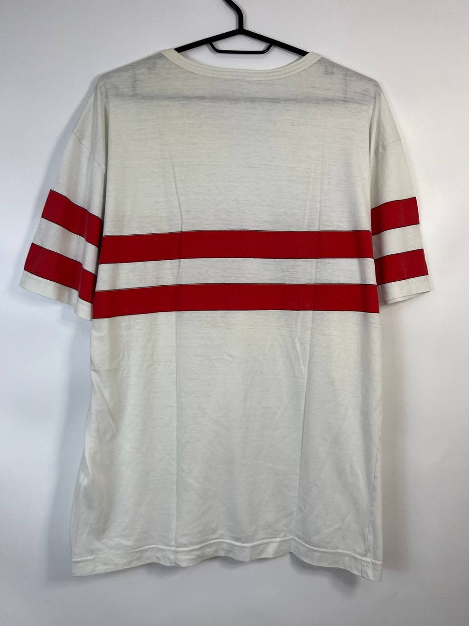 Adidas Vintage 80s Adidas Racing Stripes T-Shirt White Size L Size US L / EU 52-54 / 3 - 4 Thumbnail