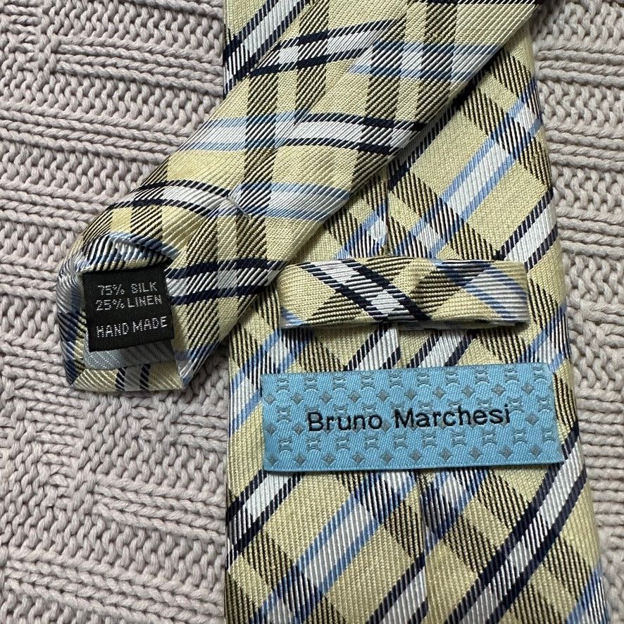 Other Bruno Marchesi yellow green plaid silk linen tie Size ONE SIZE - 2 Thumbnail