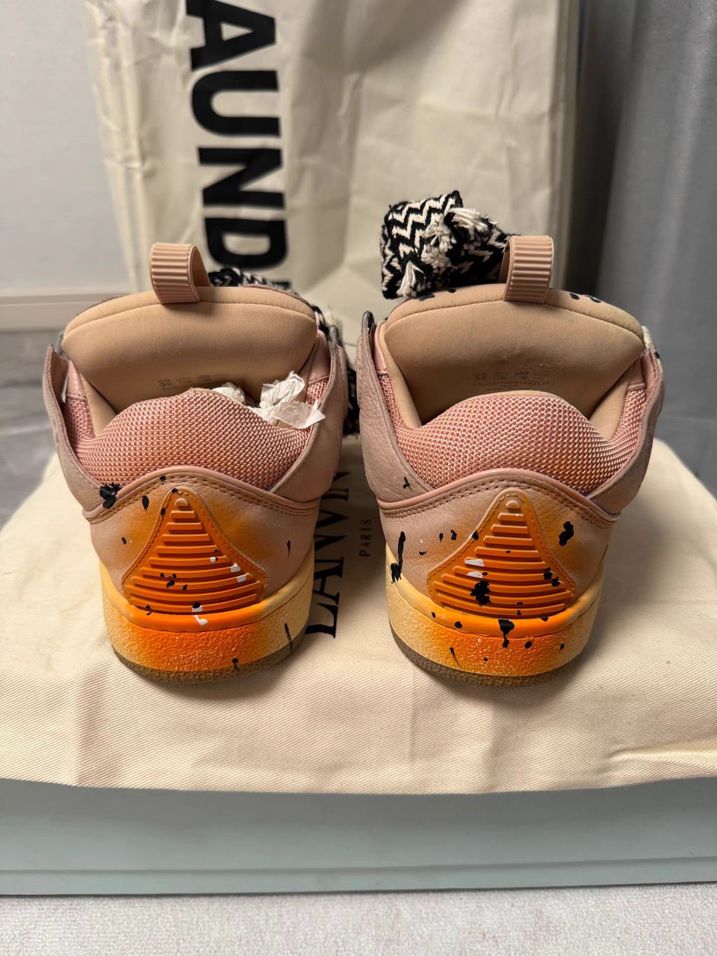 Lanvin Lanvin Curb Pink Paint Splatter Sneakers K6 Size US 6 / IT 36 - 4 Thumbnail