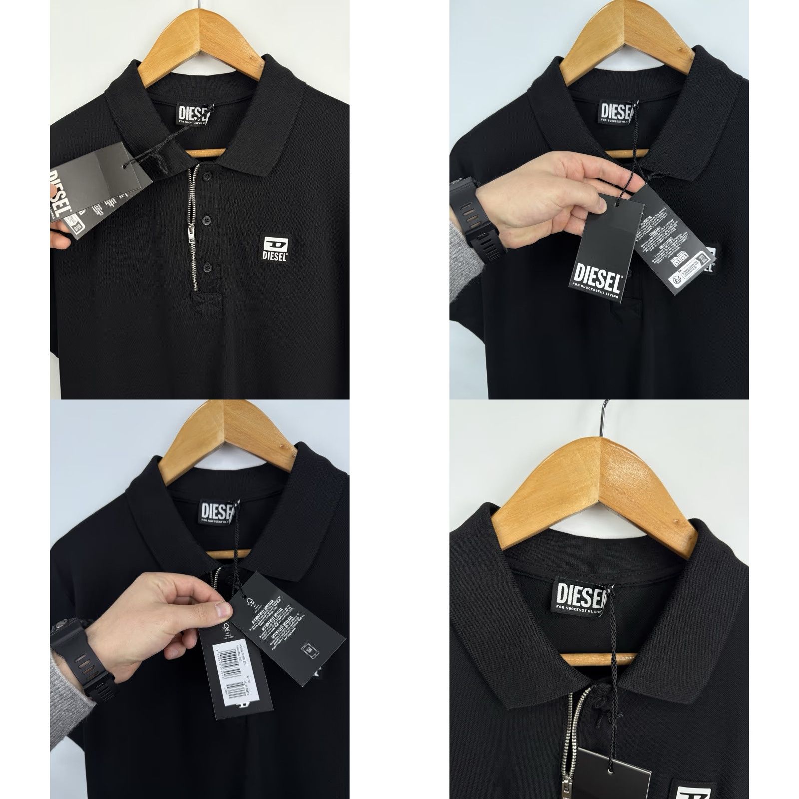 Diesel Diesel Polo Shirt Zip Classic Opium Style Rare L/XL Black Mens Size US L / EU 52-54 / 3 - 8 Thumbnail