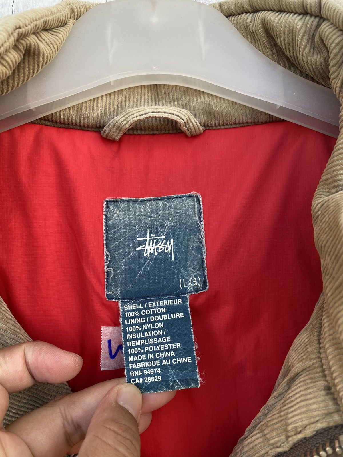 Stussy Vintage Stussy Sun Faded Corduroy Quilted Jacket Size US L / EU 52-54 / 3 - 9 Thumbnail