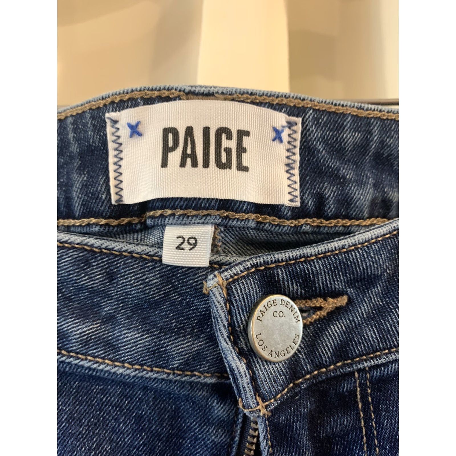 Paige Paige Jeans 29 Blue Woman Regular 5-Pocket Zipperless Straight Denim T-108 Size 29" - 3 Thumbnail